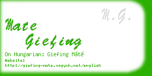 mate giefing business card