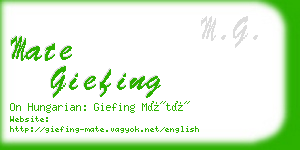 mate giefing business card